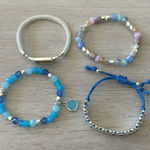 Bomb Party Coastal Elegance Bracelet Stack OS NWT IN BOX Blue Photo 0