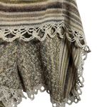 Free People Casablanca Fringe Knit Wool/Linen/Silk/Alpaca Poncho Ivory Multi S Photo 8