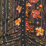 Eyeshadow Black Floral Print Crochet Hook Front Cropped Top XS Photo 1