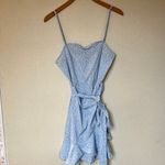 SheIn Blue Floral Faux Wrap Mini Dress Photo 2