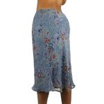 Chadwick's Y2K 6 Silk Blue Skirt Floral Cottage Romantic Fairy Coquette Ballet Photo 1