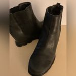 Sorel women black leather platform Joan Rhapsody waterproof wedge boots 8.5 Photo 5