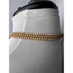 Vintage triple layered golden faux pearl choker Necklace with clip back Gold Photo 4