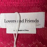 Lovers + Friends Pink Semi sheer Cinch Front Crop V-Neck Shirt Size Small Photo 1