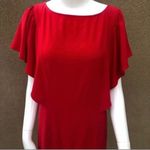 St. John  Red Flutter Sleeve Boatneck Dress Size 6 Photo 2