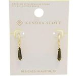 Kendra Scott Indie Huggie Earrings 14K Gold Over Brass Golden Obsidian Photo 0