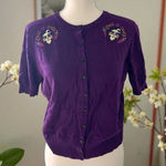 Disney  Women’s Coco Purple Cardigan Sweater Size Medium Photo 0