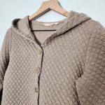 Soft Surroundings  Favorite Lounge Cardi Jacket Quilted Tan Snap Button Down, XS Photo 2
