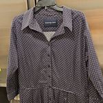 💕SAMANTHA SUNG💕 Audrey Collared Shirt Dress ~ Indigo Blue Polka Dot Print 14 Photo 9