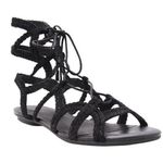 Joie  Fynn Lace Up Braided Suede Leather Sandal 40 9 9.5 Black Photo 0