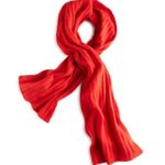 Charter Club Luxury 100% Cashmere Ribbed Scarf in Calypso Red New w/Tag $108.50 Photo 3