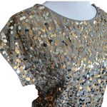 The Limited Womens  Olive Champagne Sparkle Sequin Party Top Blouse - Sz S Photo 1