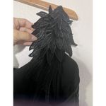 CHOiES  Black Skater Dress Spaghetti Strap Wing Appliques Dark Fairy Small Goth Photo 6