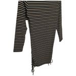 Abound New  Womens Size Large Rain Check Bodycon Mini Striped Ruched Black Photo 8