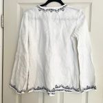 Richard Malcolm Linen Embroidered Tunic Top Long Sleeve Blouse White M Bohemian Size M Photo 7