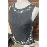 VTG 90s Jennifer Eden Embroidered Black Sleeveless Top Size 8 Button Back Top Photo 1