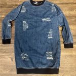 Day & Night Distressed Denim Blue Dress Photo 0