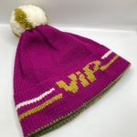 Old Sun Knits Pink VIP Stripe Wool Knit Pompom Beanie Adult OS Ski Snowboard Photo 0