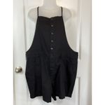 Torrid NWT  5 Inch Inseam Lightweight Denim Shortall Black Size 16 Button Front Photo 8
