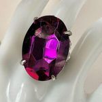 Pink oval rhinestone cocktail ring Photo 0