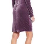 Eliza J Â Velvet Off The Shoulder Dress Long Sleeve ShortâSheath Purple Size 8 New Photo 1