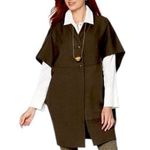 Marla Wynne Cocoon Dark Green Coat Cape Women Size Large Photo 0