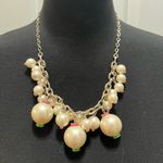 Loft  Pearl and Gold Necklace with Pink and Green Accents NWT Photo 0