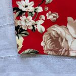 Olivia Matthews Red Floral Midi Dress With Bell Sleeves. Size L Photo 6