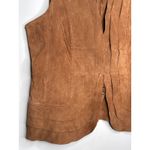 Chico's Chico’s Suede Leather Vest Brown Scalloped Hem western cowgirl Size 1 Medium Photo 3