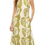 MON RENN Midsummer Palm Midi Dress NEW Green Photo 0