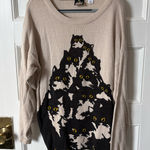 Pretty Snake x Urban Outfitters Crazy Cat Sweater Tan Size XS Photo 0