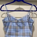 Love Tree Powder Blue Plaid Cropped Tank Top With Spaghetti Straps - Size M Photo 7