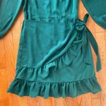 forest green ruffle long sleeve dress Size M Photo 2
