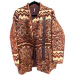 Free People Free‎ People Brown Boho Indie Wool Aztec Print Asymmetric Zip Jacket Coat Small Photo 2