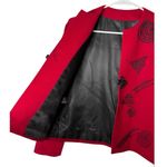 American Vintage Vintage Red Wool Cropped collarless blazer black accents & frog goggle size M Photo 9