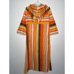 1970s Bard’s Toronto Striped Hooded Zip Caftan Dress vacation pool beach medium Orange Photo 4