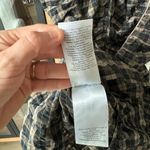 Ganni  Ruched Seersucker Mini Dress Plaid Tan Black beige puff sleeves neutral Photo 8