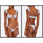 frankie's bikinis 💕FRANKIE'S💕 Springtime Ruffle Bikini ~ Birdi Top + Ali Skimpy Bottom Large NWT Photo 5