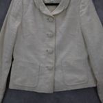 Banana Republic White Ecru Formal Clover Check Cotton Suit Coat Jacket Blazer 10 Photo 3