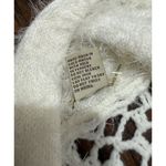 escio Size L Long Knit Vest Ivory With Crochet Back Panel & Asymmetric Hem White Size L Photo 6