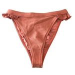 Ris-k  Ruffle Hi-Cut Bikini Bottom Textured Horizon Tea Rose Pink S Photo 3