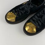 Puma Black Suede Creepers w/ Metallic Gold Toes — Women’s 9 Photo 2