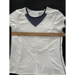 Lucky In Love Shirt Womens Large White Navy Performance Split Back Tennis Golf Photo 8