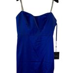Mac Duggal  Satin Mini Dress Indigo Blue size 10 UB Photo 0