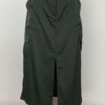 House of Harlow 1960 Dark Olive Green Satin Cargo Maxi Skirt NEW Size SMALL Photo 1