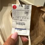 ZARA  NWT off white ivory cream bow sling back faux patent kitten heels Photo 3