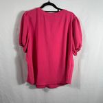 Adrienne Vittadini Women's Pink Short Sleeve Button up/down top sz XL Photo 3