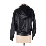 No Ka'Oi Sequin Hoodie Faux Leather Trim Pullover Athleisure Top 00 Black Photo 2