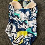 Boutique Coastal blue floral halter one piece Photo 4
