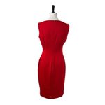 Calvin Klein  Sheath Dress Sunburst Ruched Sleeveless Red Crimson Women’s Size 8 Photo 5